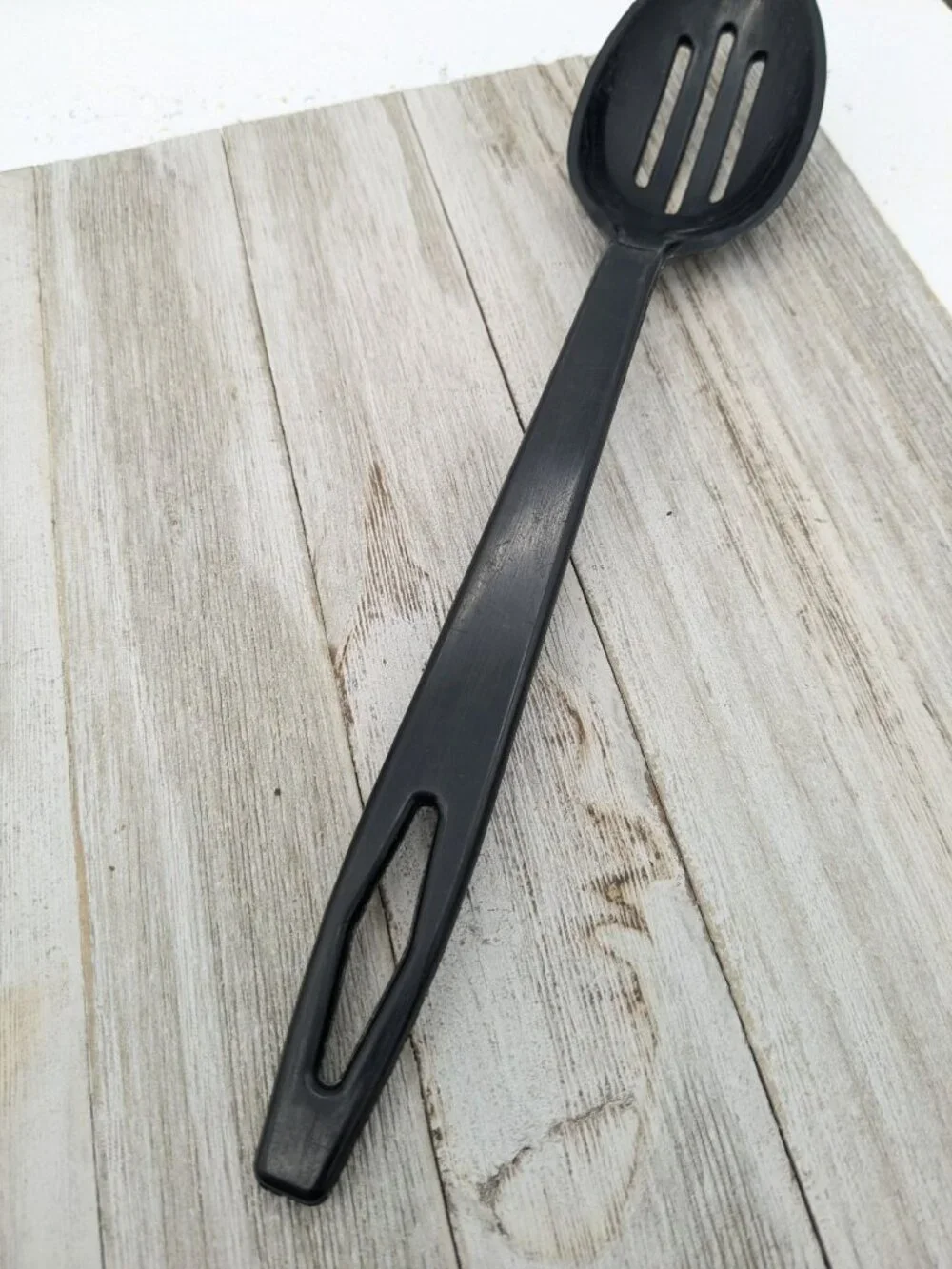 Tailor Made Products Slotted Spoon #3 Black Nylon Plastic 11 1/2